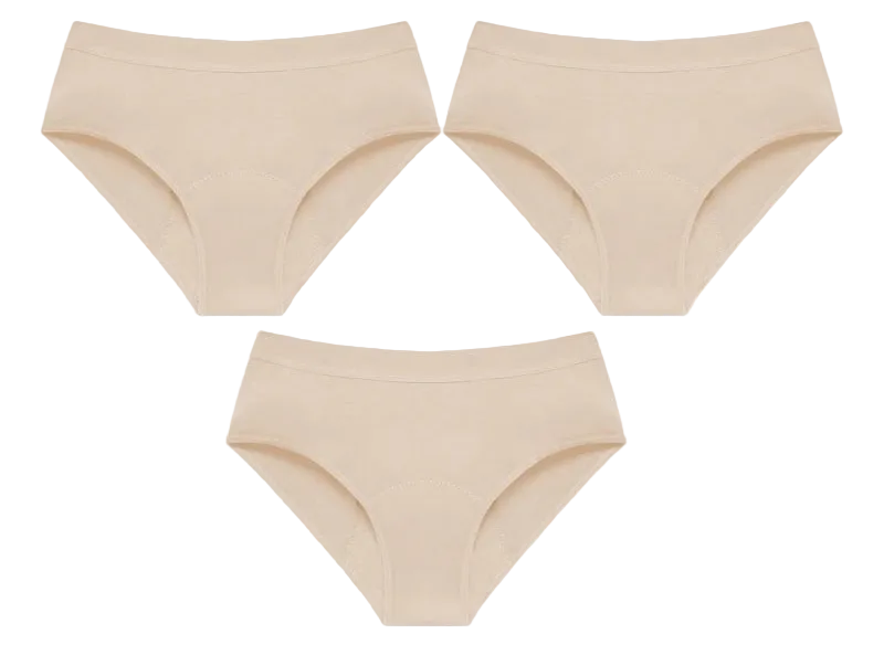 drie leakproof onderbroeken skin
