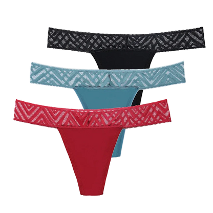 drie leakproof strings met kanten boord